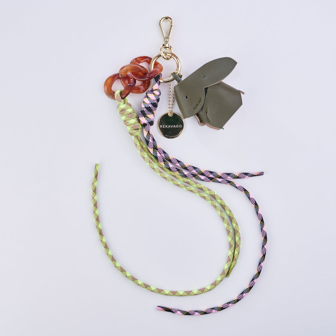 HAPPY BUNNY BAG CHARM MOSS GREEN