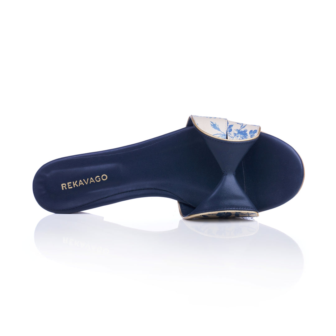 ALMITA SLIPPERS NAVY ROSE