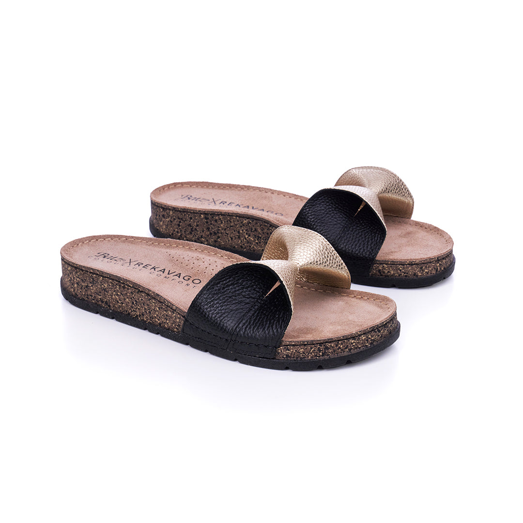 PRETTY DAY PAPUCS BLACK GOLD