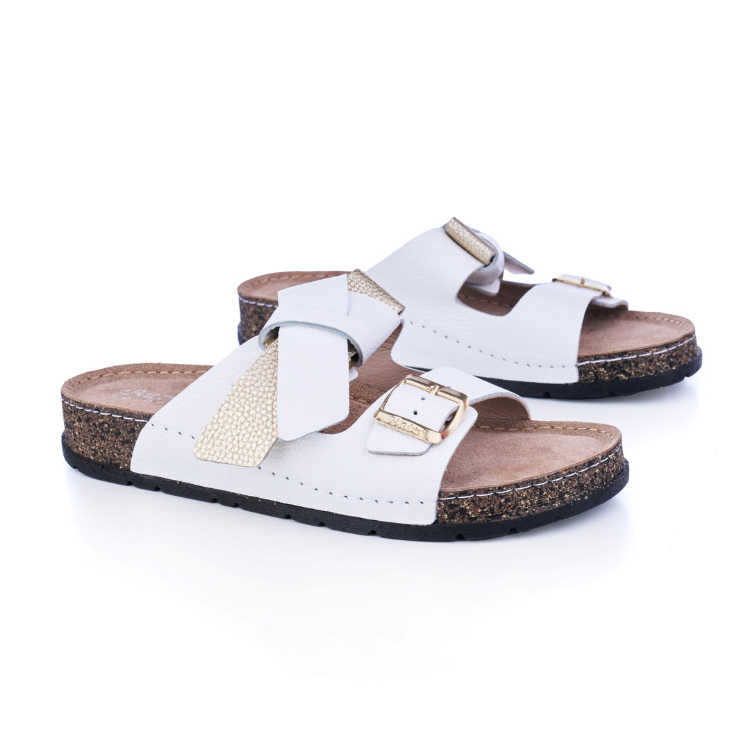 COSY STEP SLIPPERS GOLD-WHITE