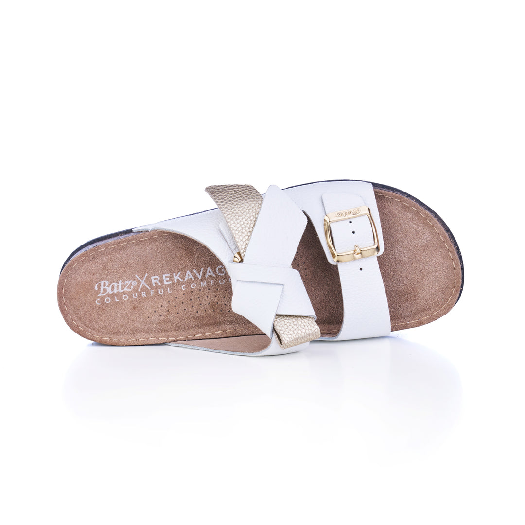 COSY STEP SLIPPERS GOLD-WHITE