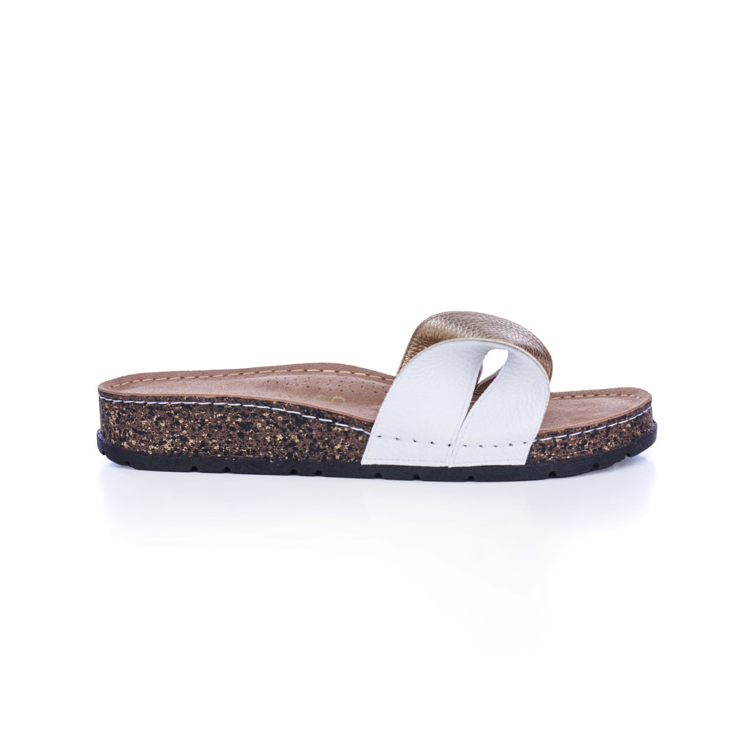 PRETTY DAY PAPUCS GOLD-WHITE