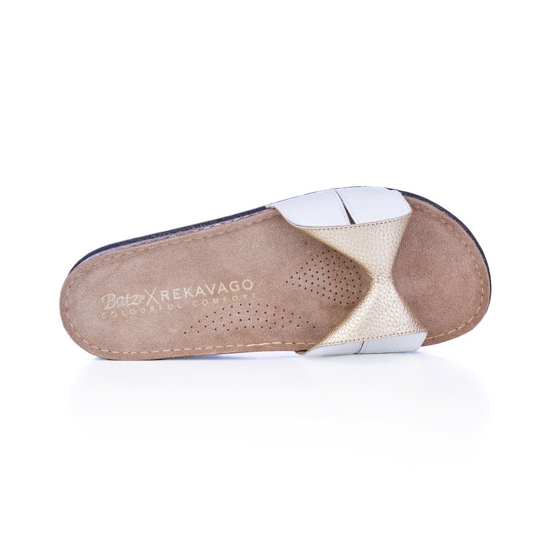 PRETTY DAY PAPUCS GOLD-WHITE