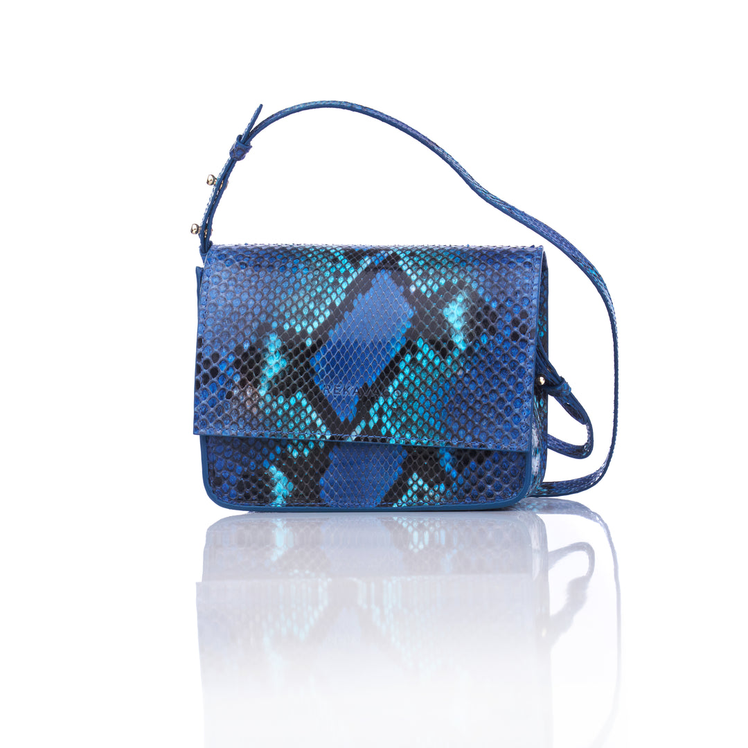 PIXIE CROSS BODY PYTHON BLUE