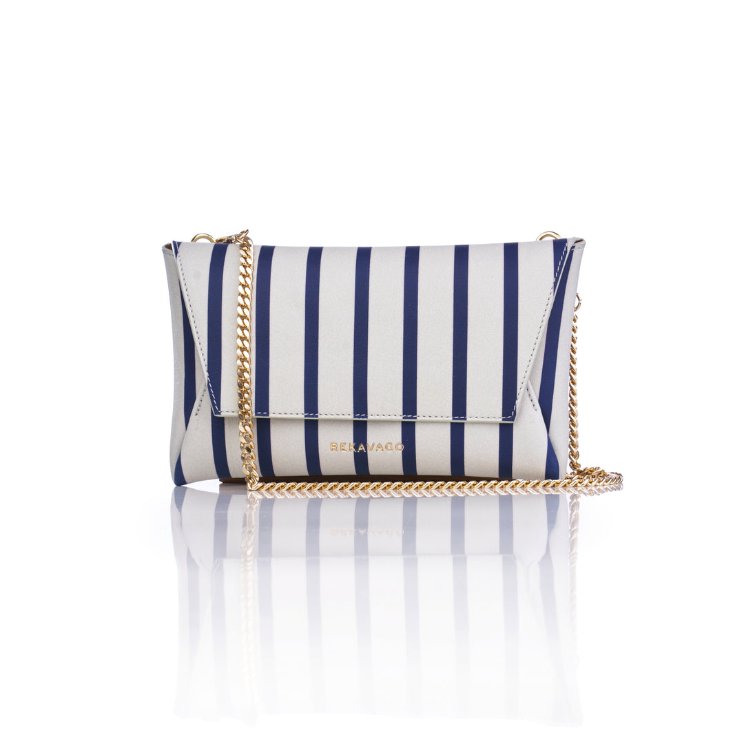 JACKIE CLUTCH IVORY NAVY