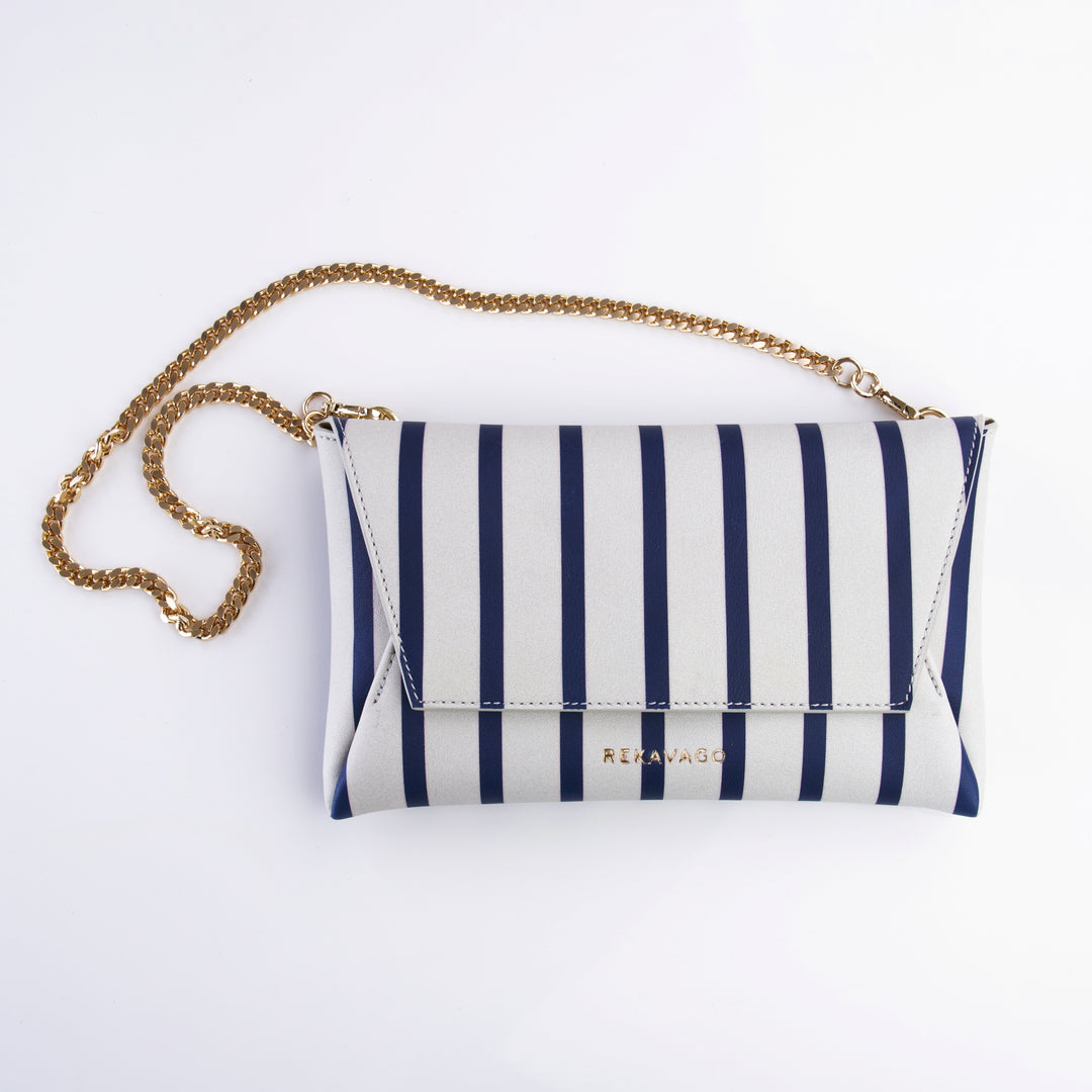 JACKIE CLUTCH IVORY NAVY