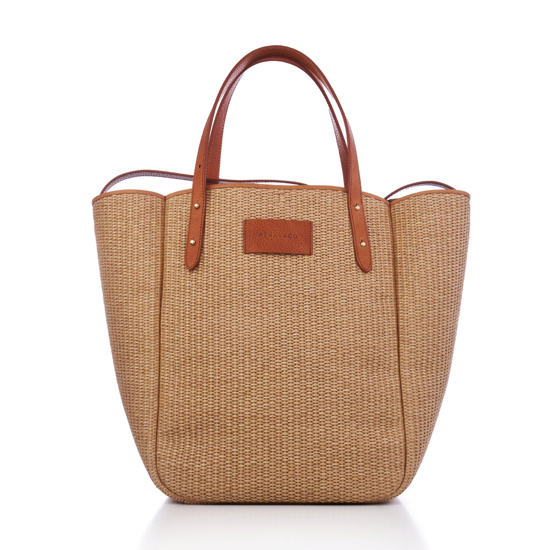 THE BOSS ON VACAY SHOPPER TÁSKA CUOIO STRAW