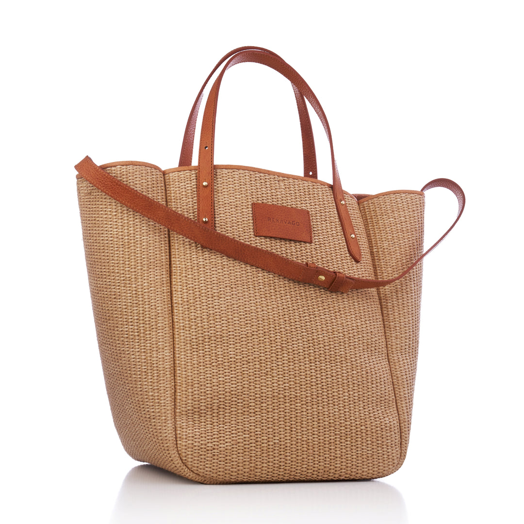 THE BOSS ON VACAY SHOPPER TÁSKA CUOIO STRAW