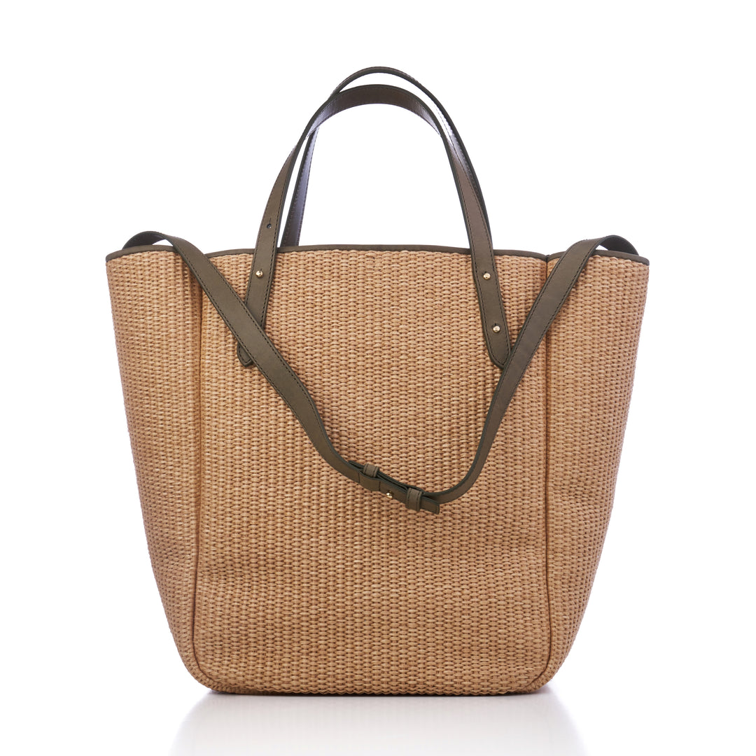 THE BOSS ON VACAY SHOPPER TÁSKA MOSS GREEN STRAW