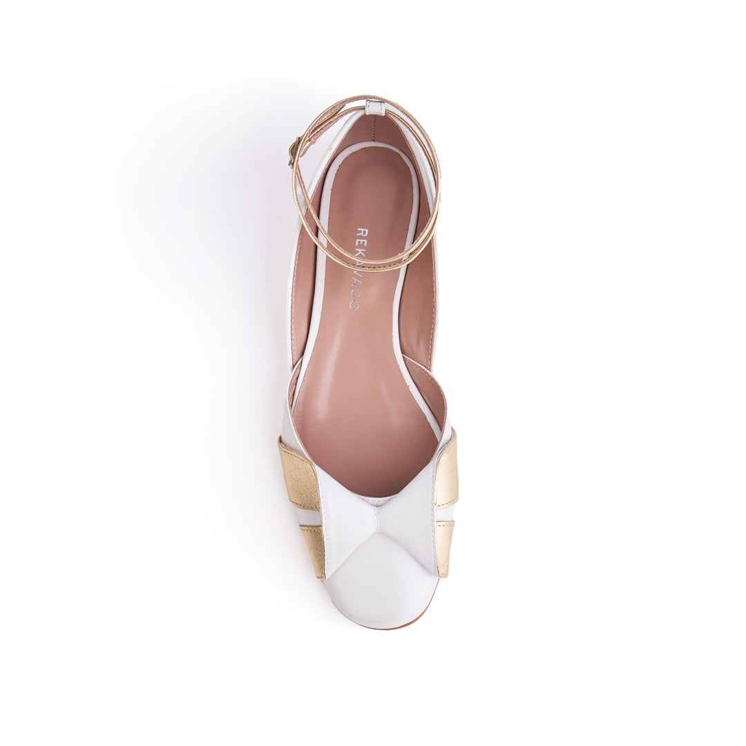 LENA BALLERINA SHOES ECRU GOLD