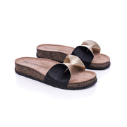 PRETTY DAY SLIPPERS BLACK GOLD