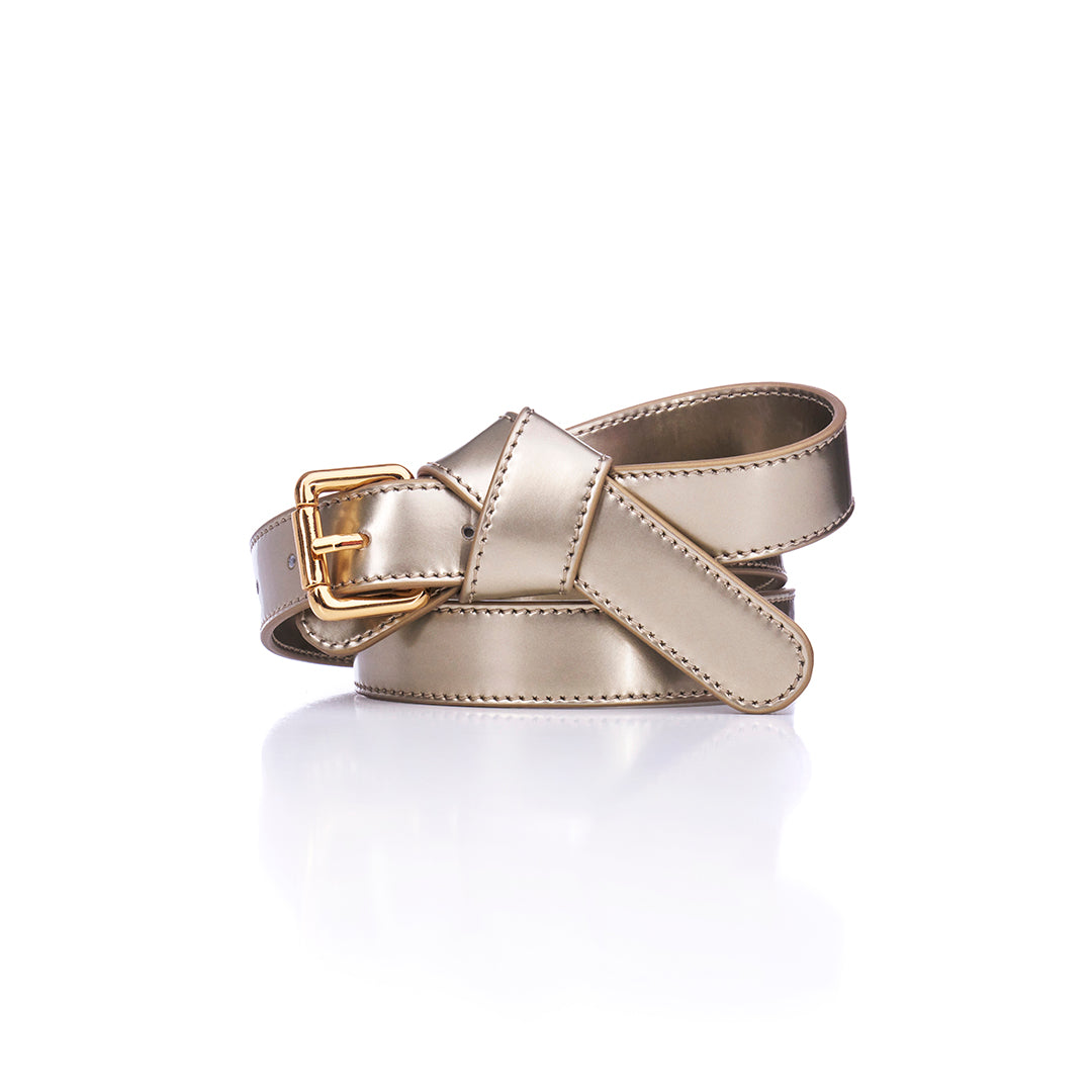 BOW BELT DARK GOLD