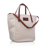 THE BOSS ON VACAY SHOPPER TÁSKA CUOIO&WHITE CANVAS